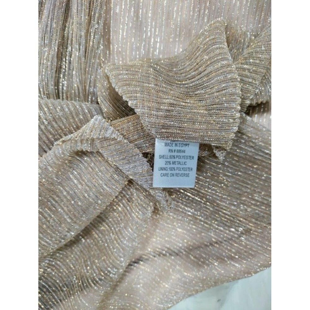 Glamour Womens Midi Dress Rose Gold One Sleeve Casual Polyester SZ 14 - Picture 16 of 16